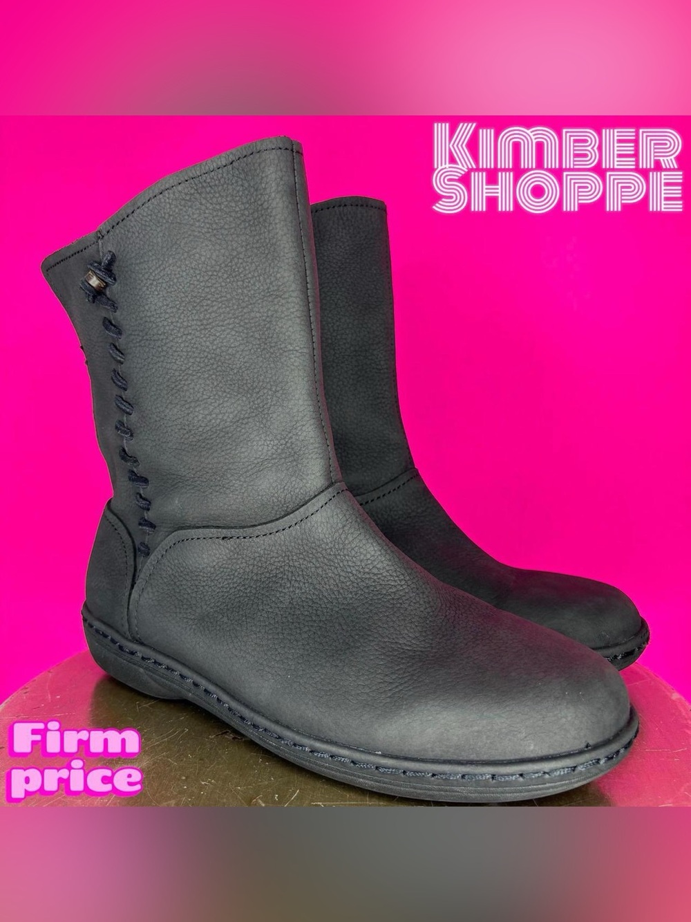 Olukai O Waho Black Nubuck Leather Pull-On Boot US 7 EU 37 UK 5